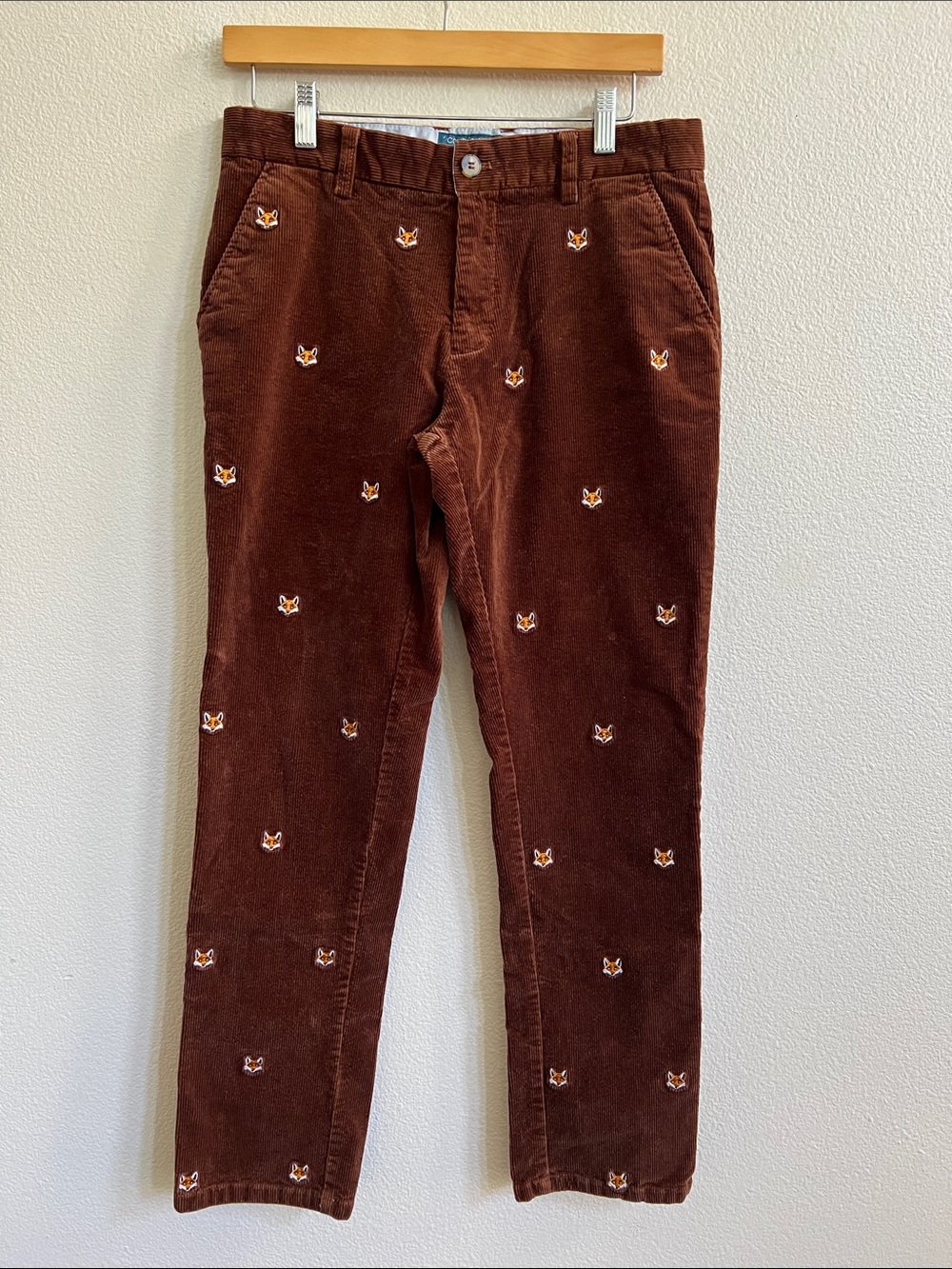 KJP Comfy Campfire Cords Pants Zip Fly Sly Fox Embroidered Brown Men's 30x30 - Picture 6 of 15